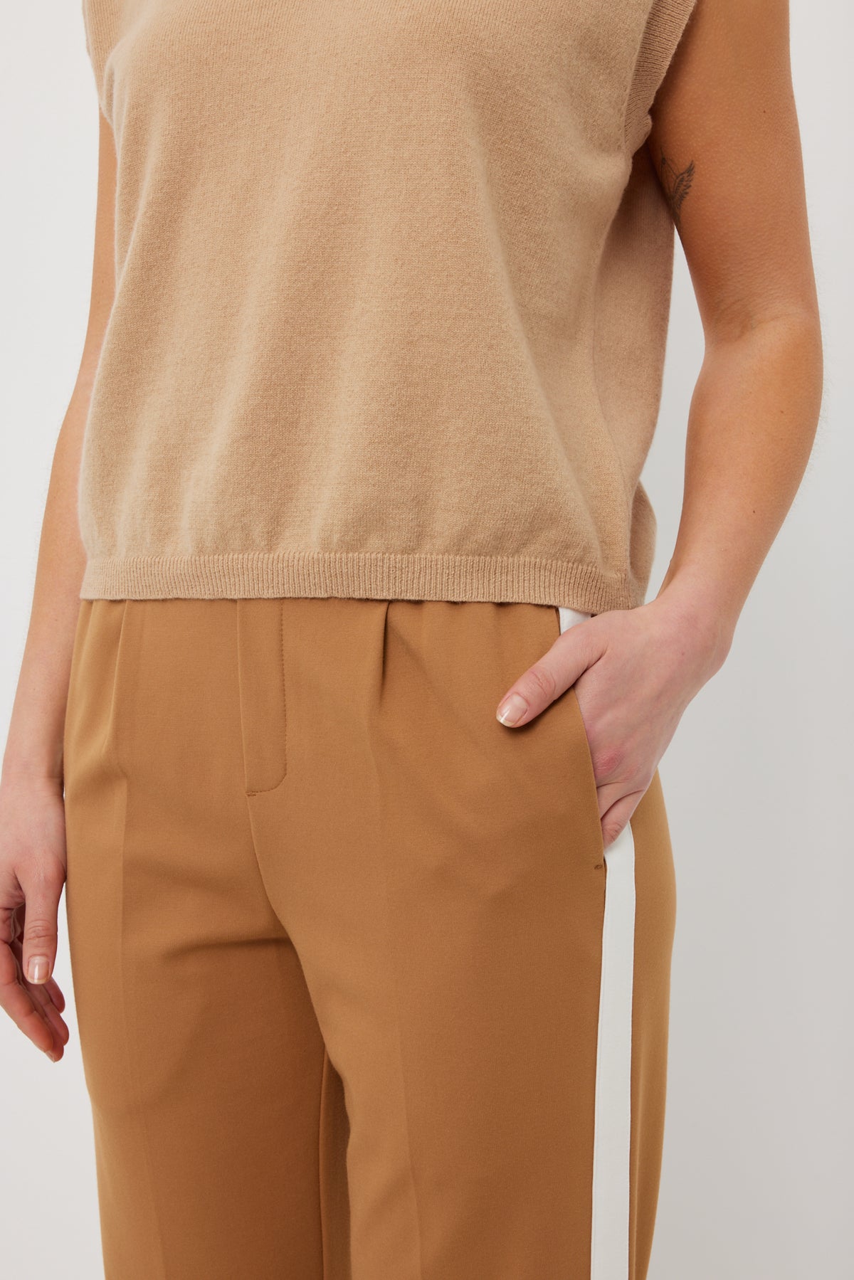 Tuesday Bobbie Pants  - Caramel /White