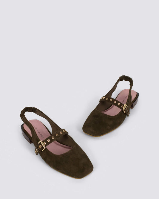 Tamara London Blast Slingback - Choc Suede