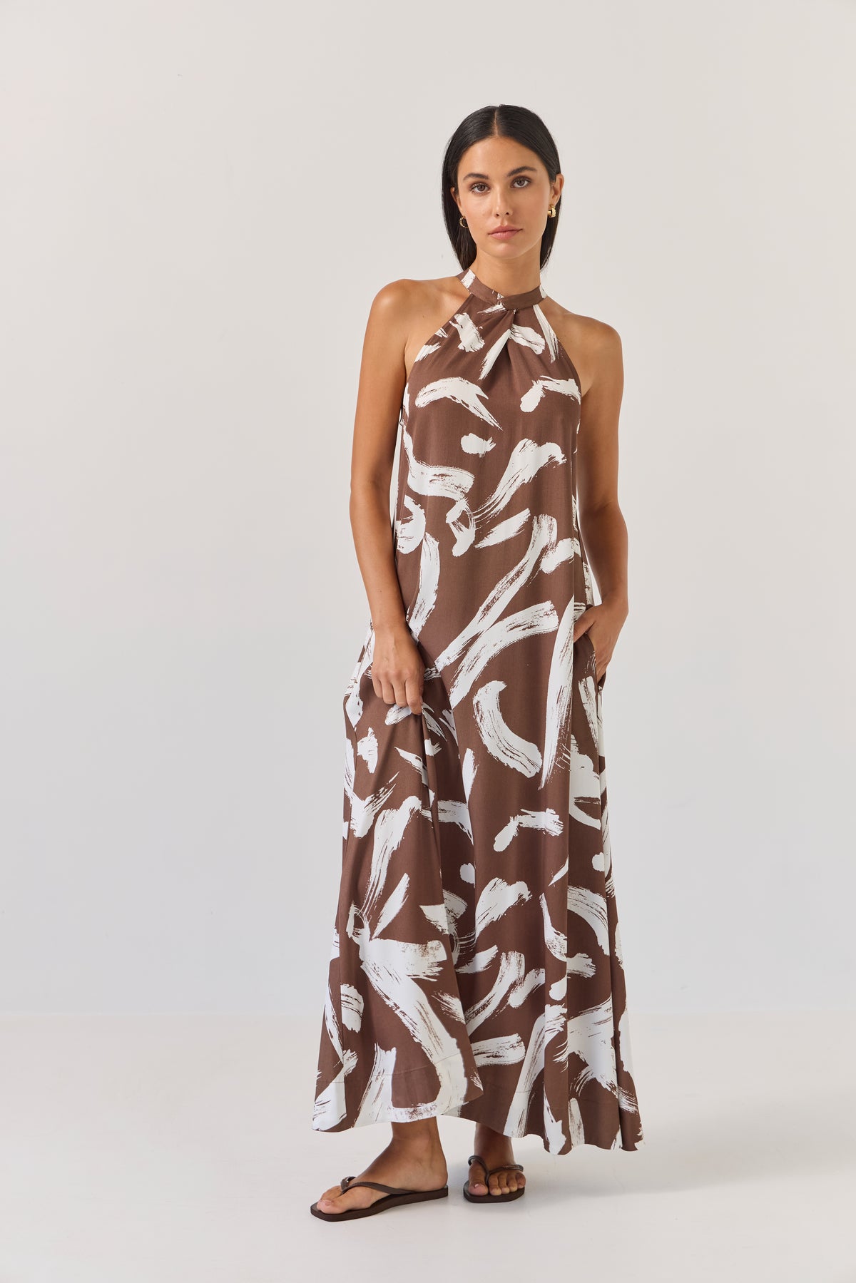 Tuesday Label Halter Dress- Painterly
