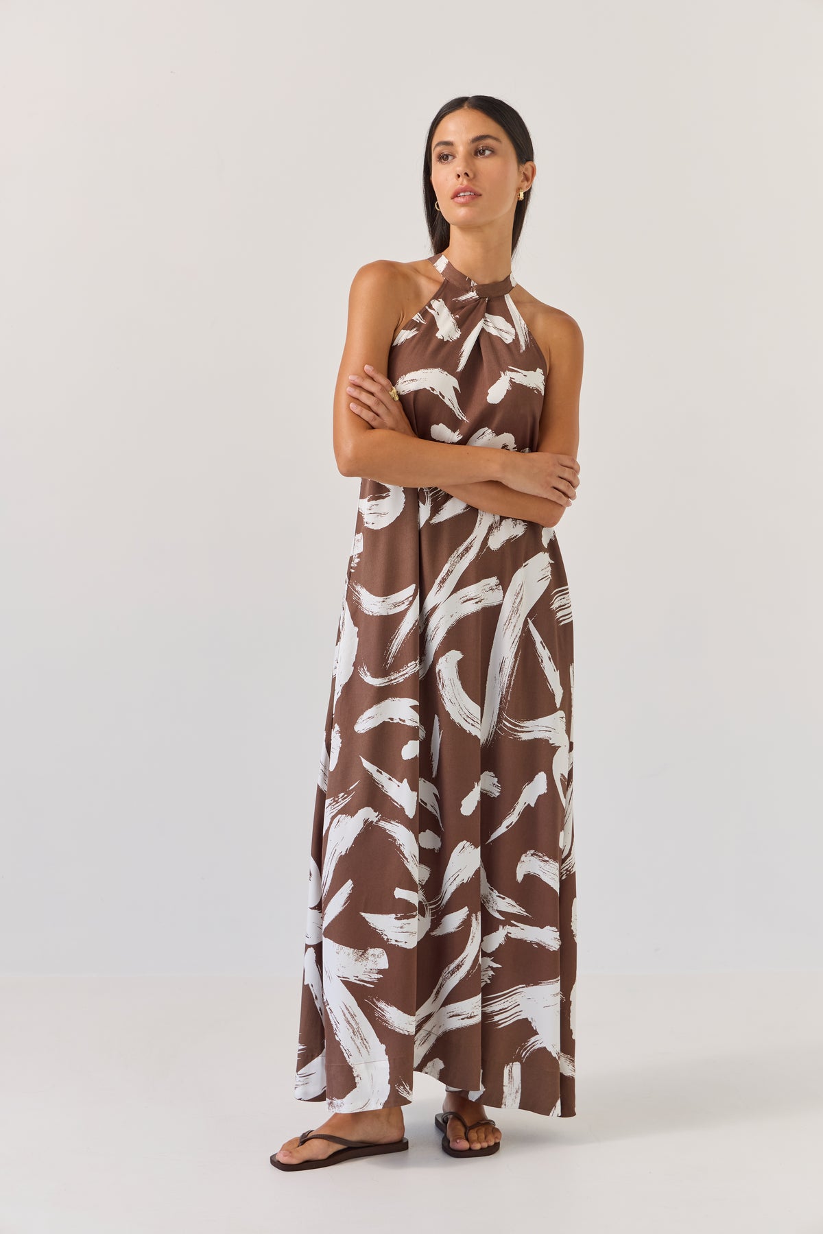 Tuesday Label Halter Dress- Painterly