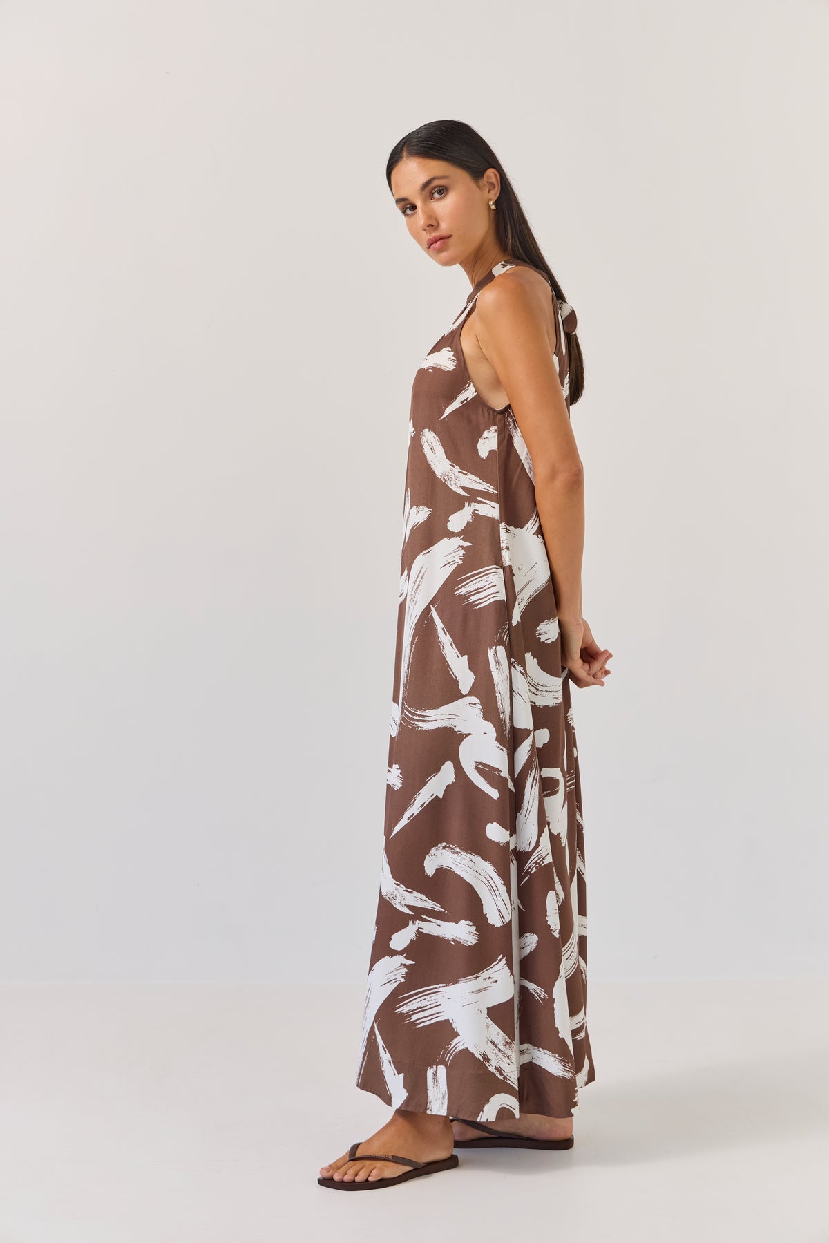Tuesday Label Halter Dress- Painterly