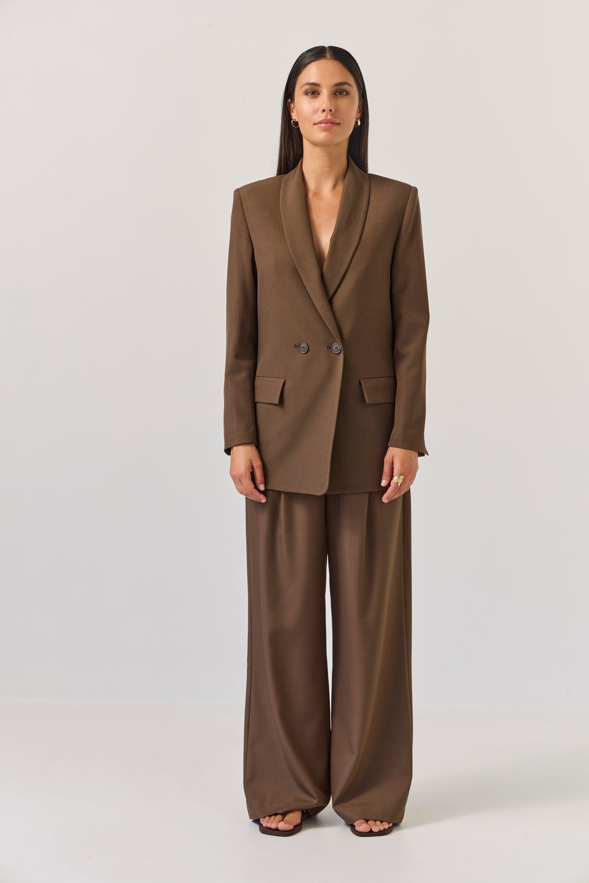 Tuesday Longline Blazer - Bitter Chocolate