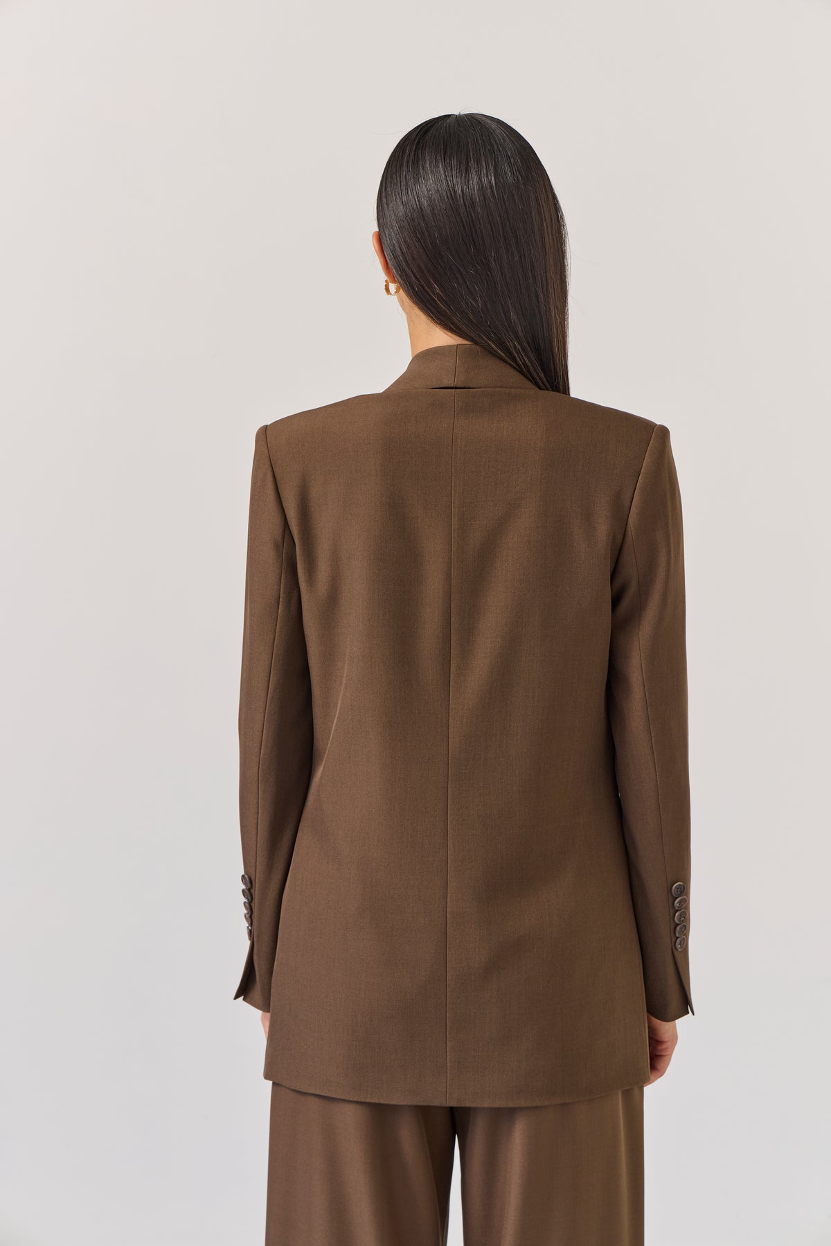 Tuesday Longline Blazer - Bitter Chocolate