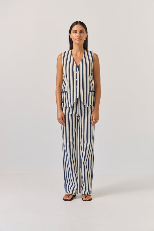 Tuesday Label Action Vest - Indigo Stripe