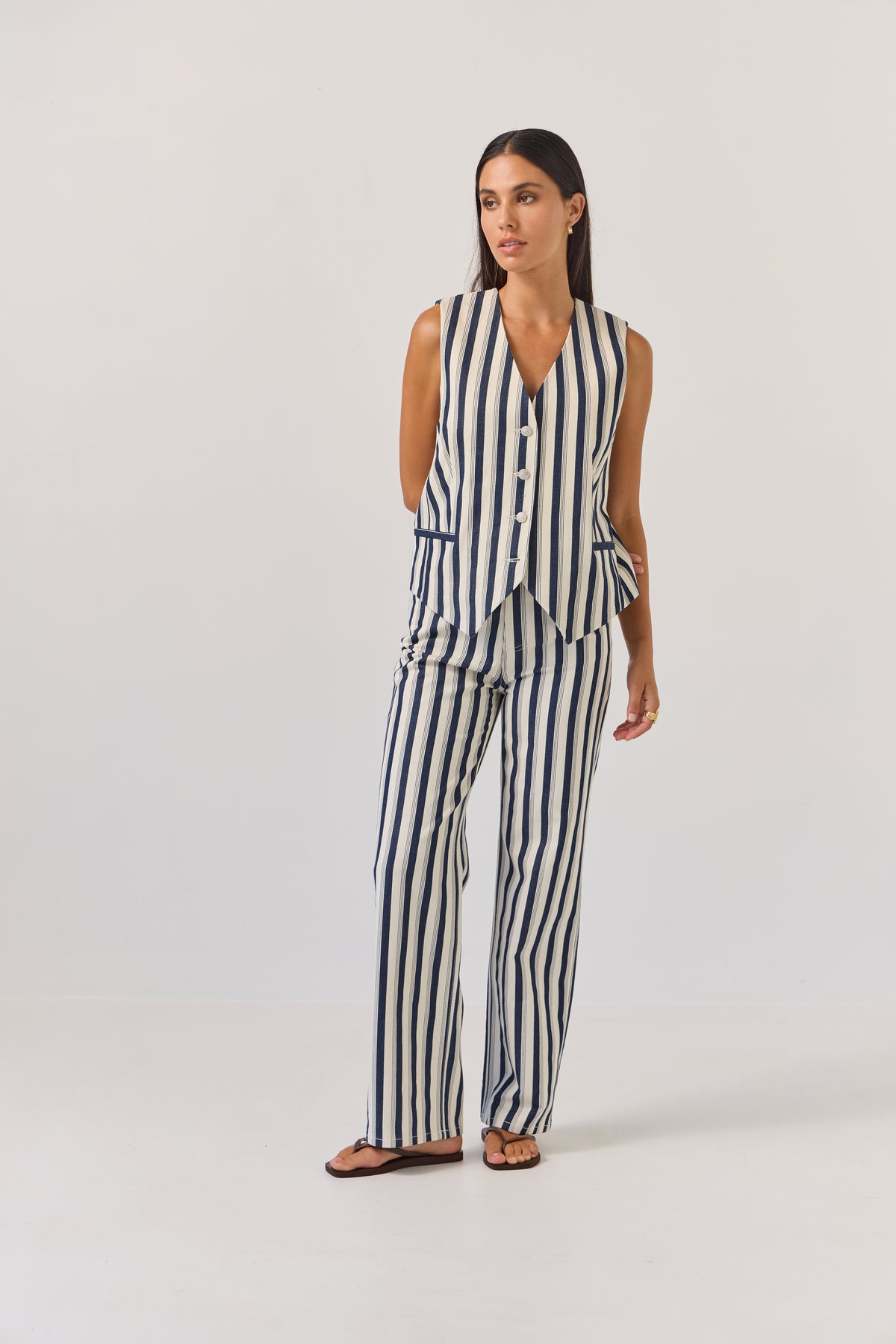 Tuesday Label Oakley Pants - Indigo Stripe