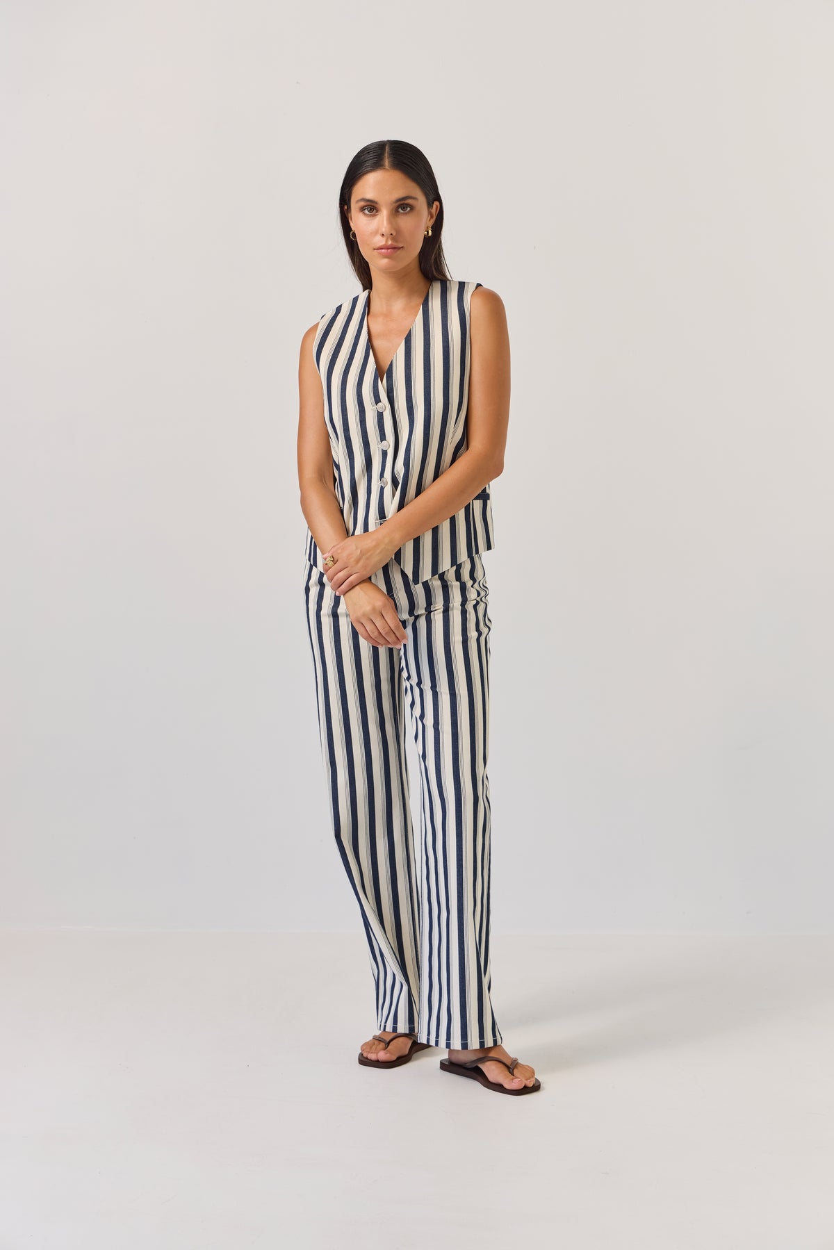 Tuesday Label Oakley Pants - Indigo Stripe