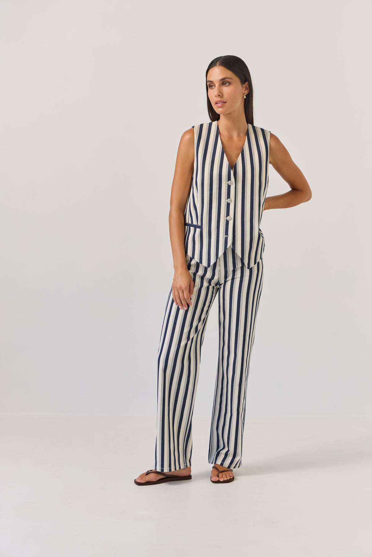 Tuesday Label Oakley Pants - Indigo Stripe