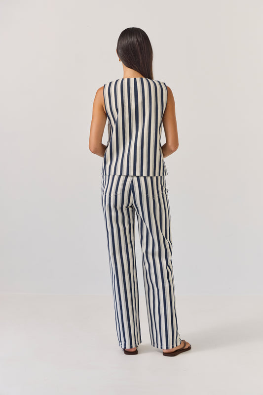 Tuesday Label Oakley Pants - Indigo Stripe