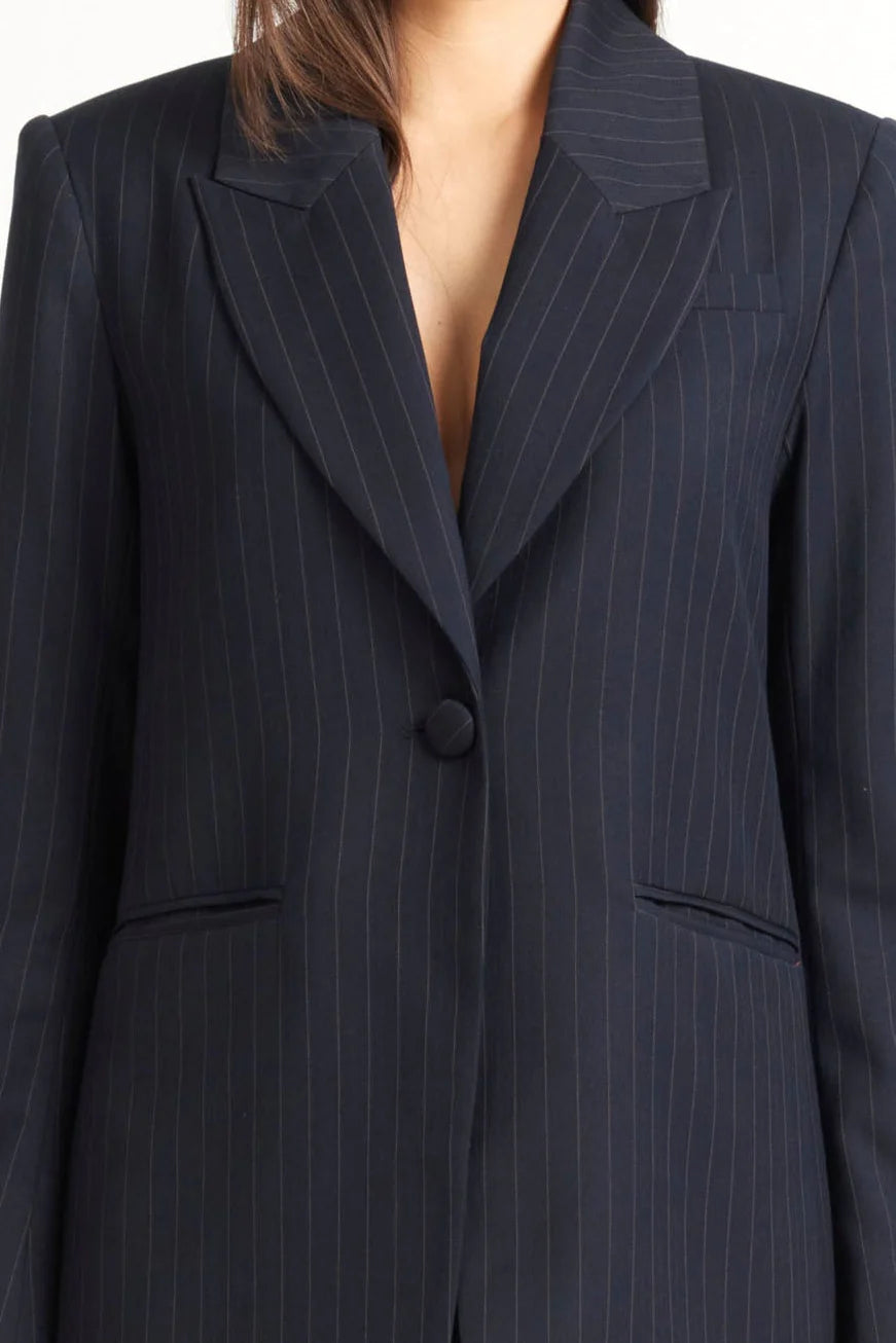 Tuesday Paris Blazer - Dark Navy Pinstripe