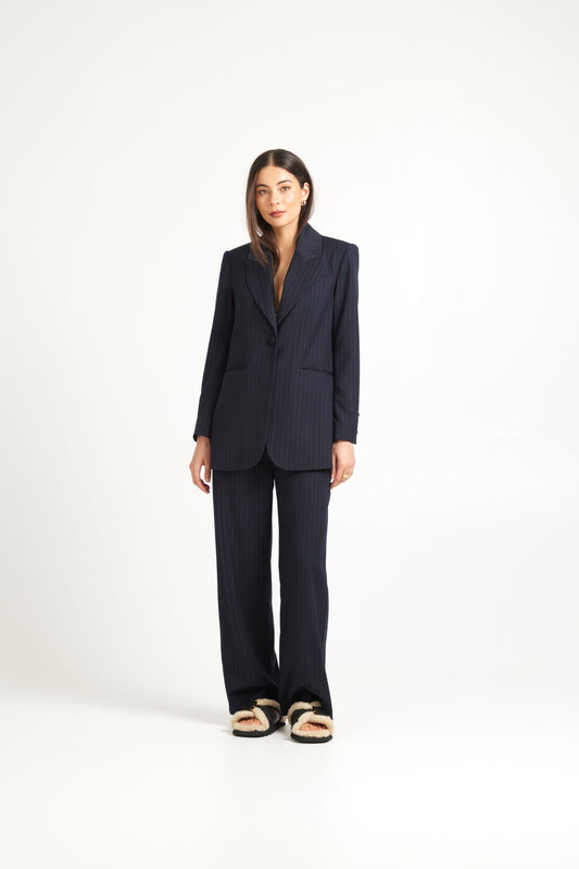 Tuesday Paris Blazer - Dark Navy Pinstripe