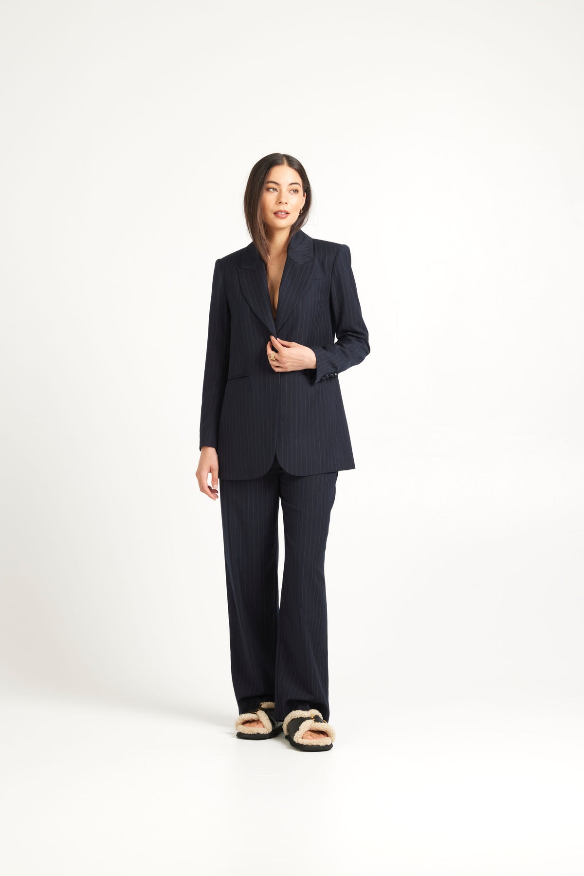 Tuesday Paris Blazer - Dark Navy Pinstripe