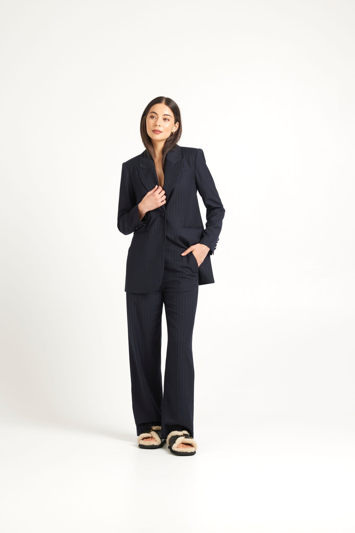 Tuesday Paris Blazer - Dark Navy Pinstripe