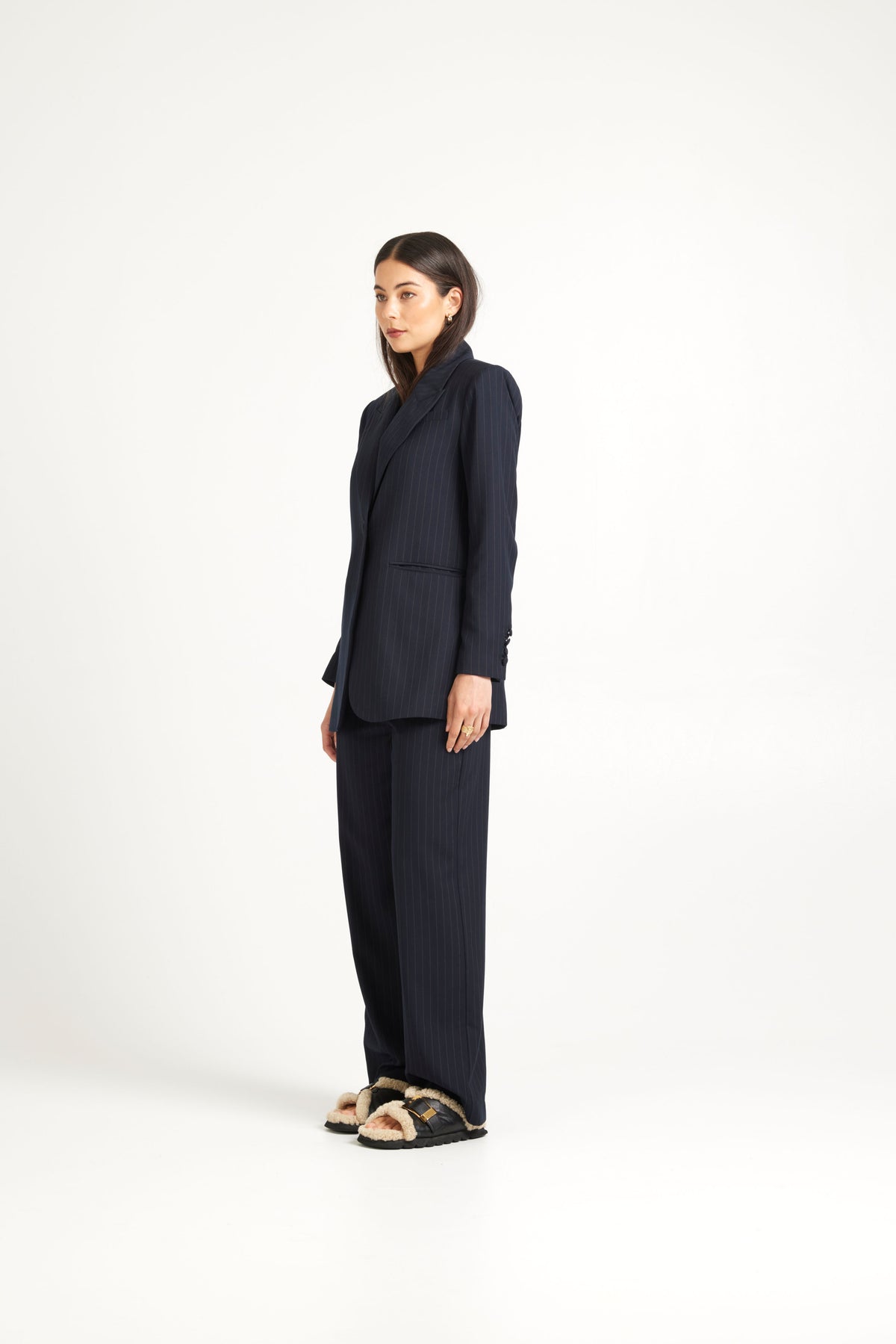 Tuesday Paris Blazer - Dark Navy Pinstripe