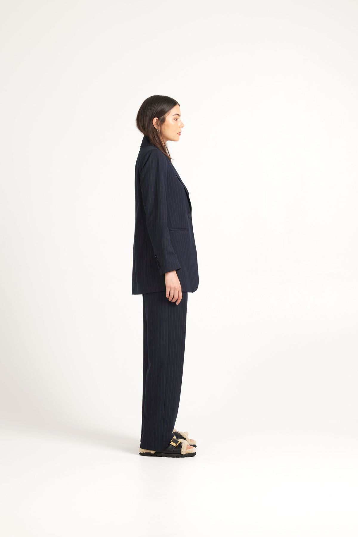 Tuesday Rose Pant -Dark Navy Pinstripe