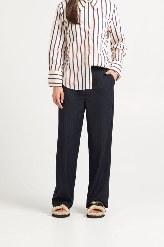 Tuesday Rose Pant -Dark Navy Pinstripe