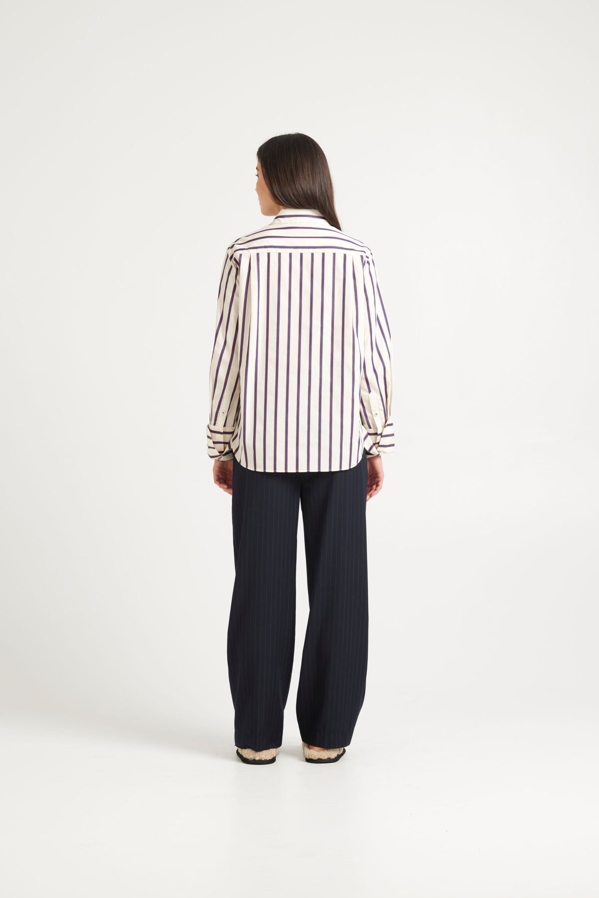 Tuesday Rose Pant -Dark Navy Pinstripe