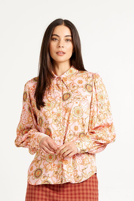 Tuesday Casino Top - Pink Medallion