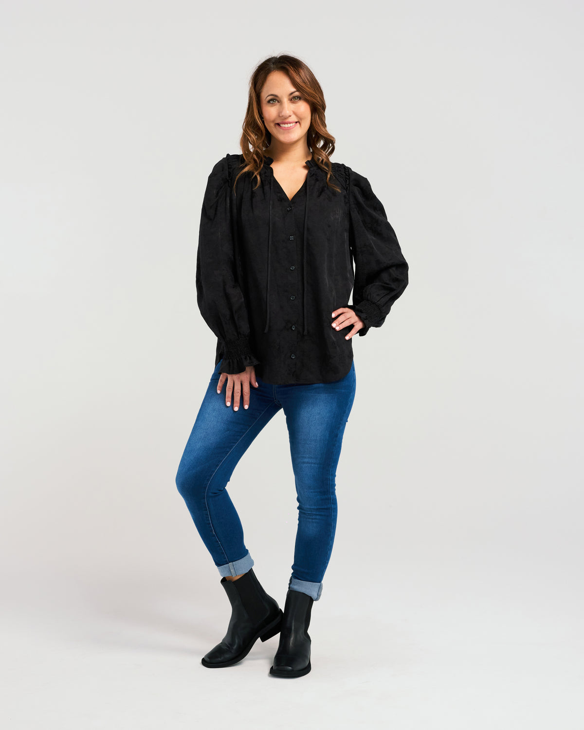 Zafina Elodie Blouse - Black