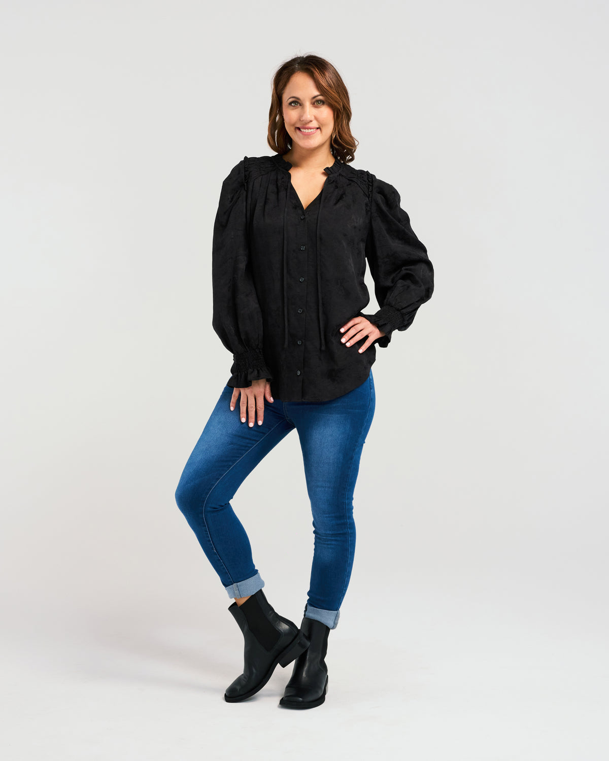 Zafina Elodie Blouse - Black