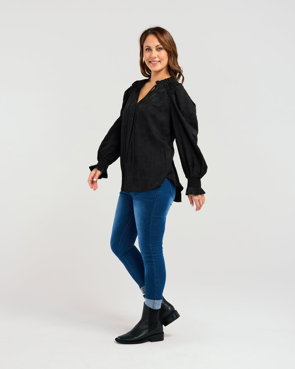 Zafina Elodie Blouse - Black