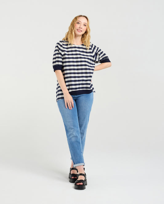 Zafina Havana Top - Navy Check