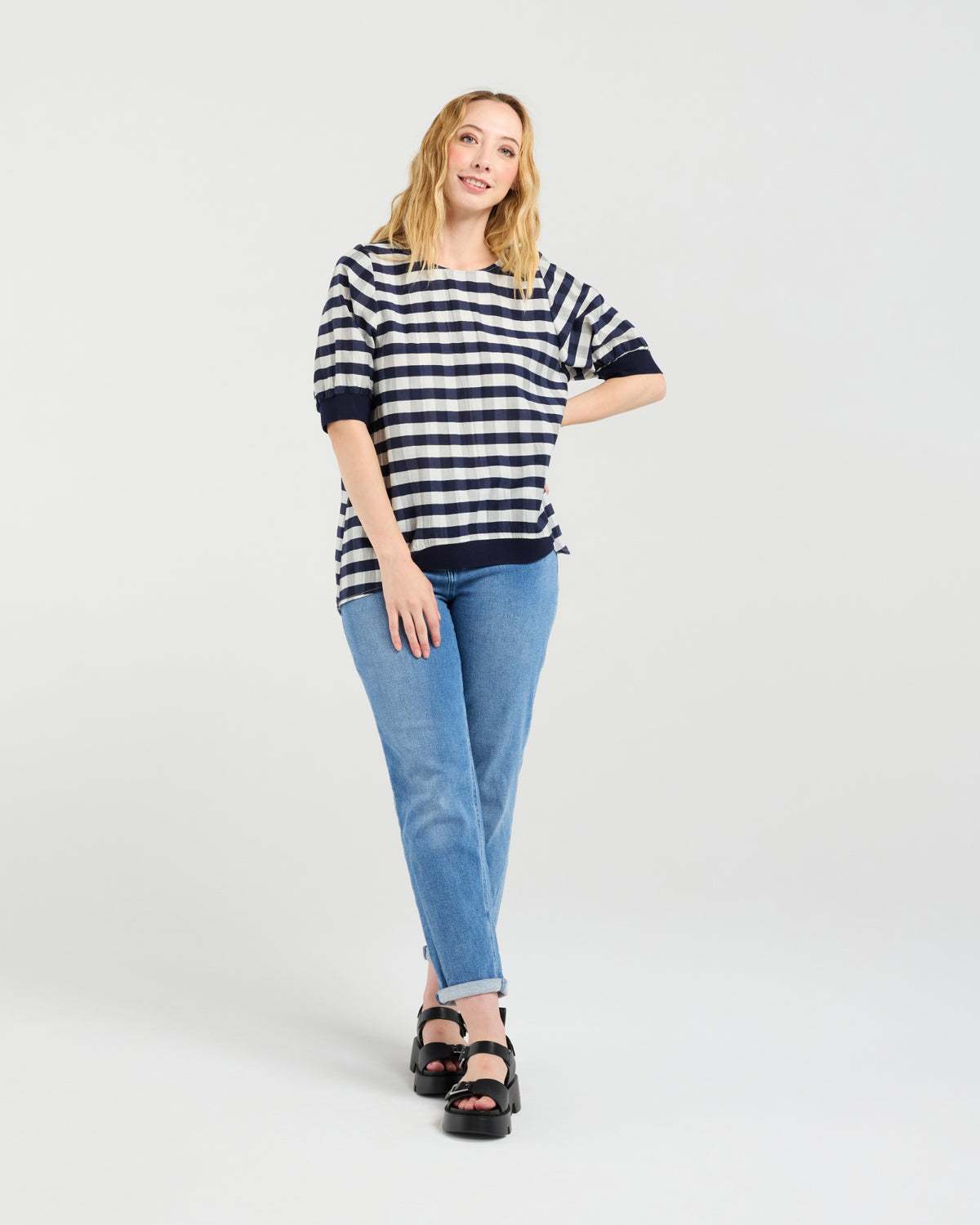 Zafina Havana Top - Navy Check