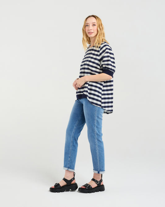 Zafina Havana Top - Navy Check