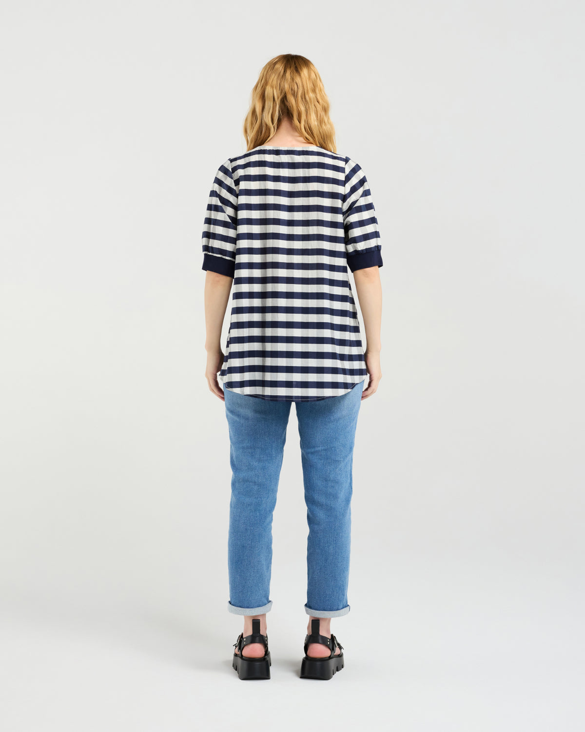 Zafina Havana Top - Navy Check