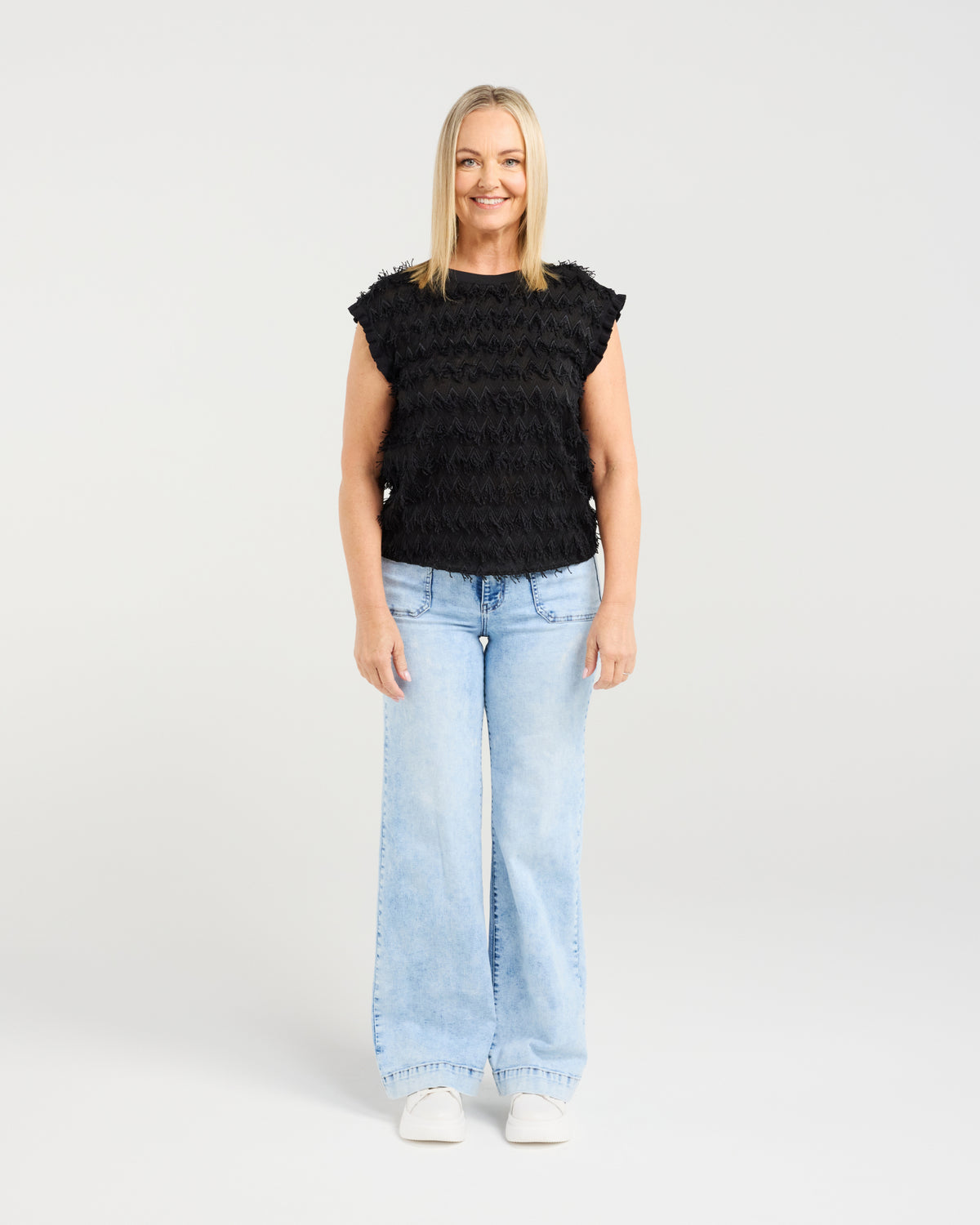 Zafina Charlotte Top - Black Tassel