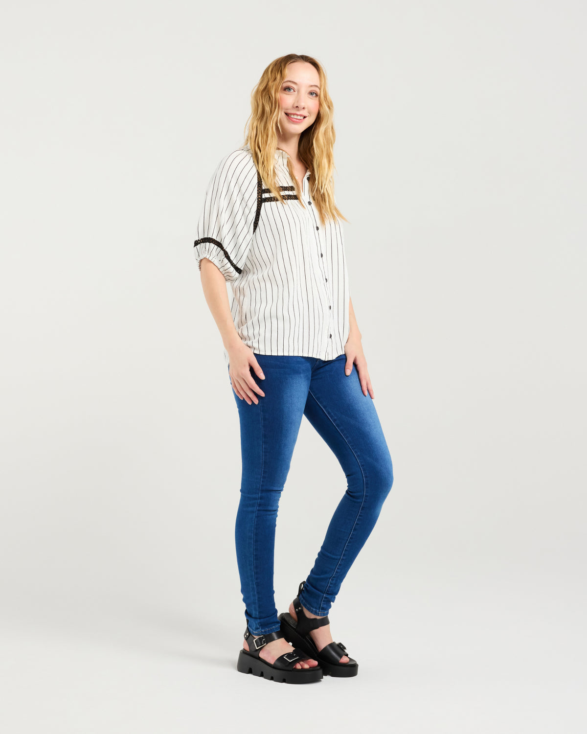 Zafina Penelope Blouse - Pinstripe