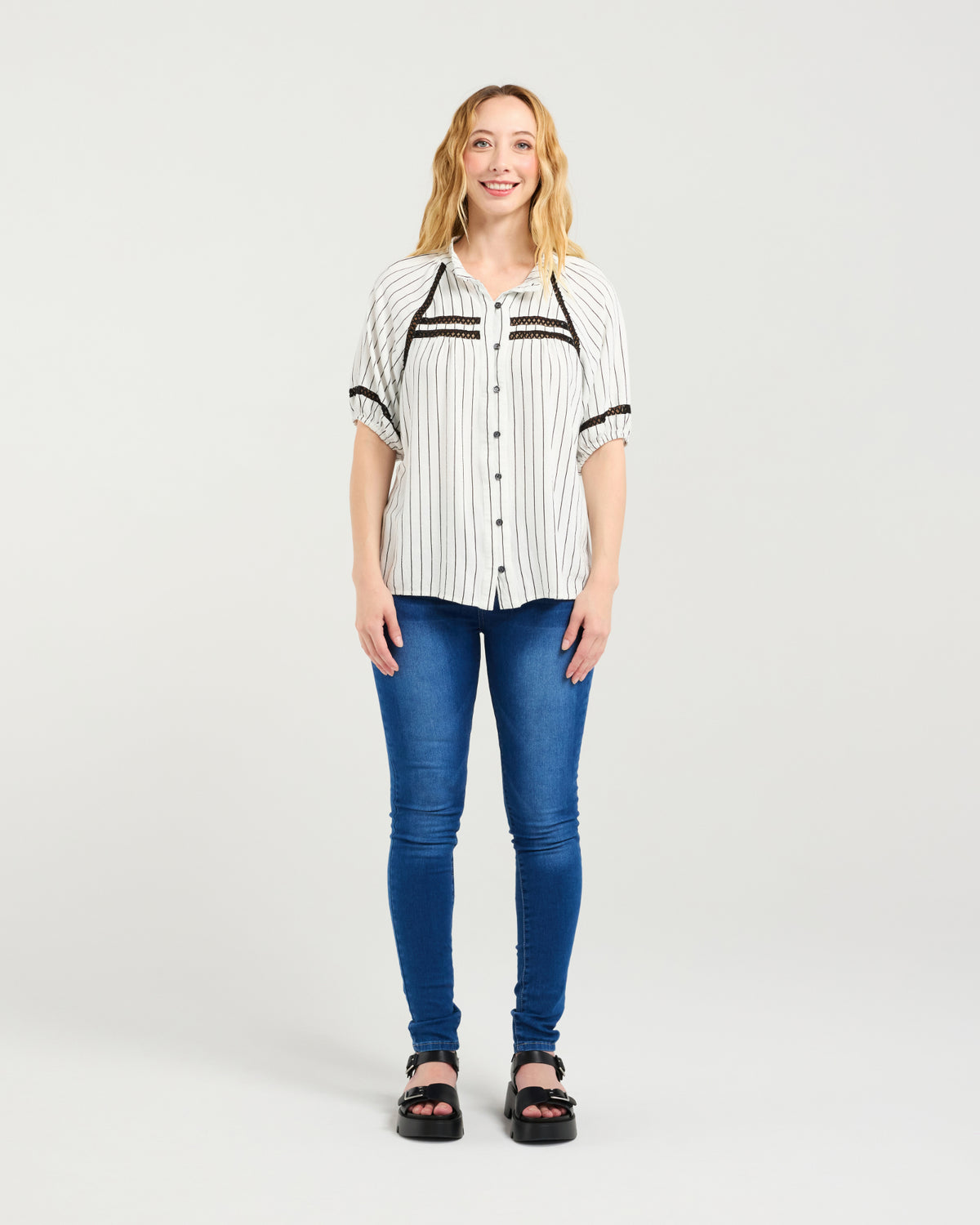 Zafina Penelope Blouse - Pinstripe