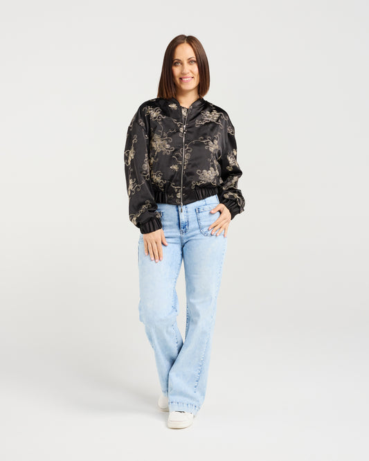 Zafina Raven Jacket - Gilded Bloom