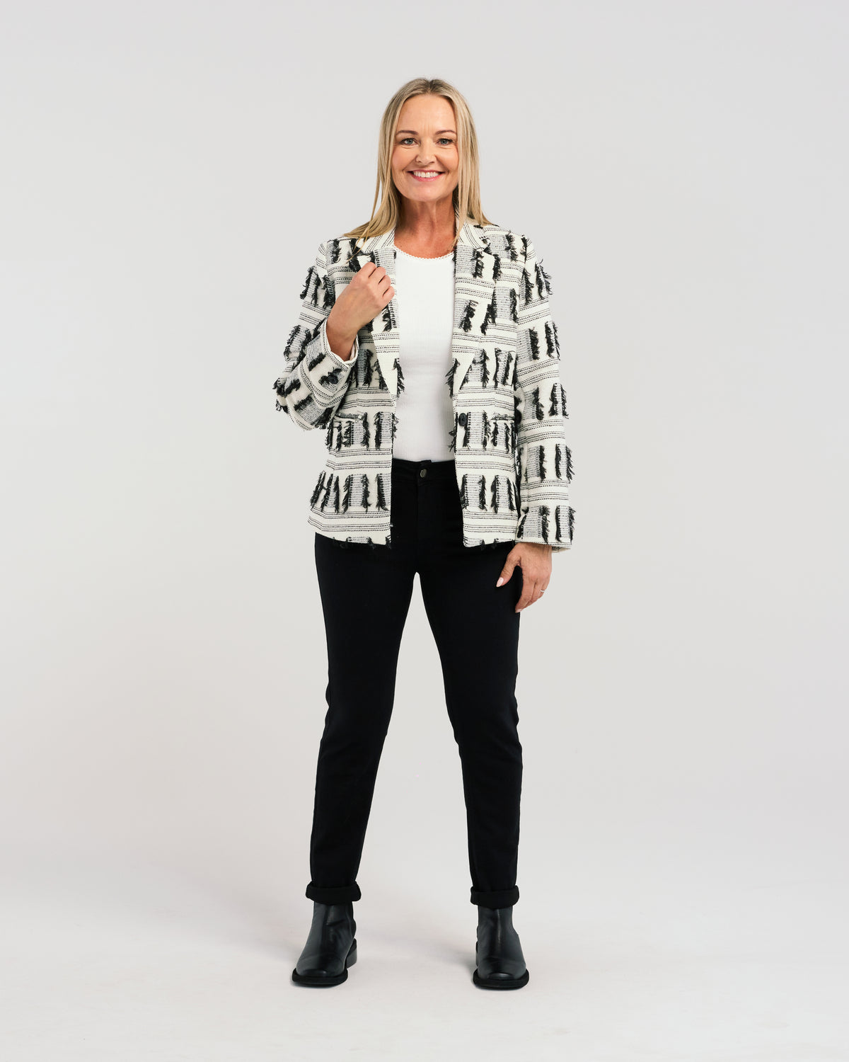 Zafina Jordan Blazer - Black/White Mix