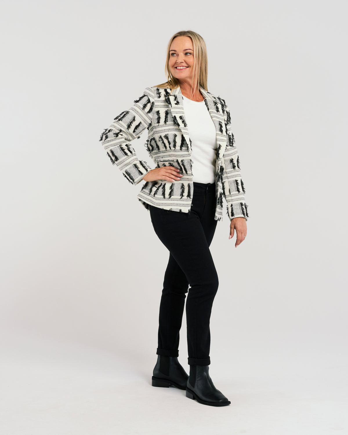 Zafina Jordan Blazer - Black/White Mix