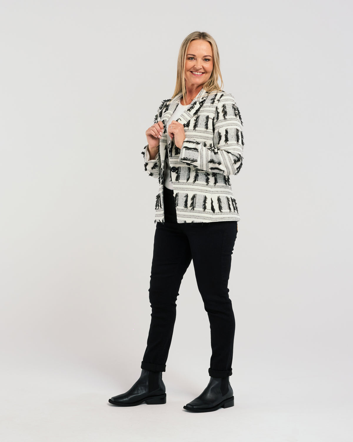 Zafina Jordan Blazer - Black/White Mix