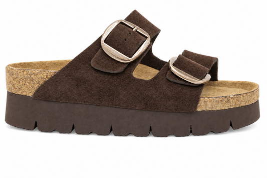 Neckermann Platform Slide - Choc Suede