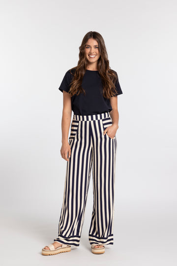 Mi Moso Sienna Pant - Navy Stripe