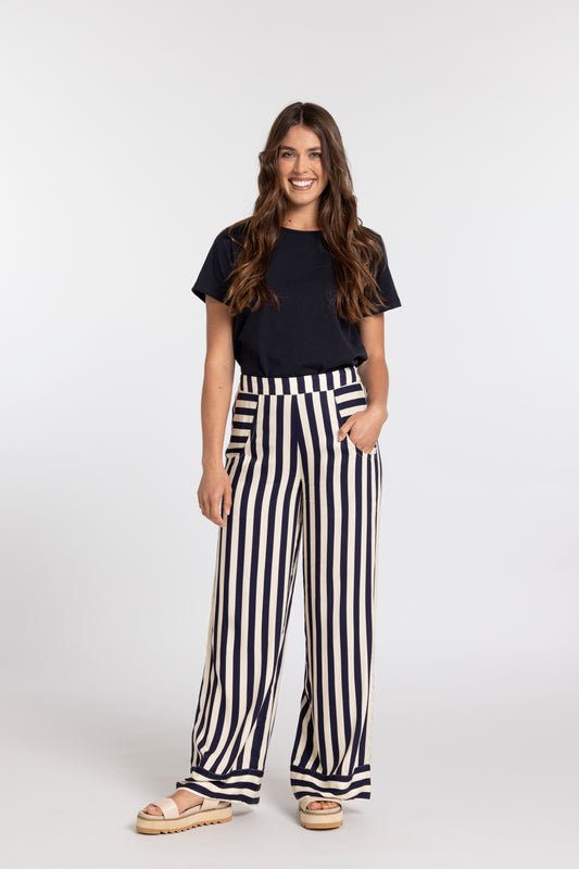 Mi Moso Sienna Pant - Navy Stripe