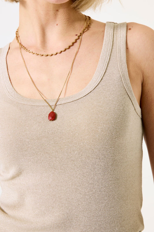 Garcia Metallic Tank Top - Golden Sand