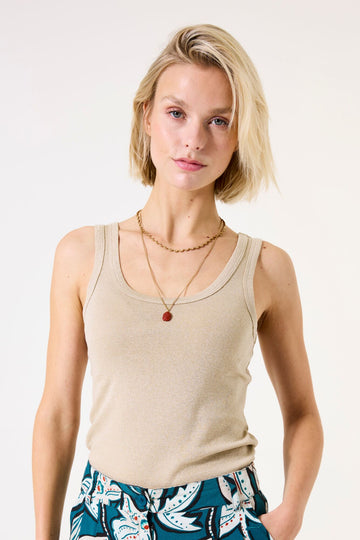 Garcia Metallic Tank Top - Golden Sand