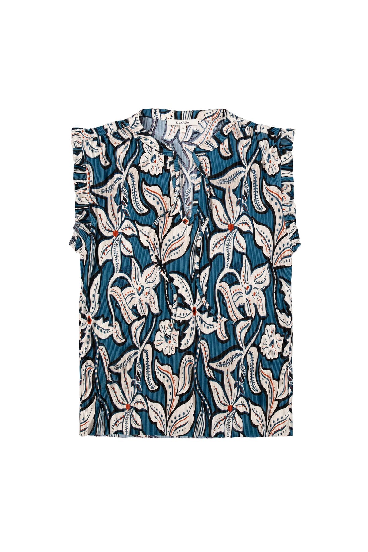 Garcia Printed Top - Blue Lagoon