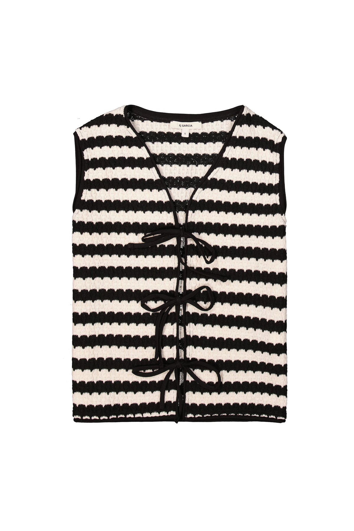Garcia Black &amp; White Striped Knit Top