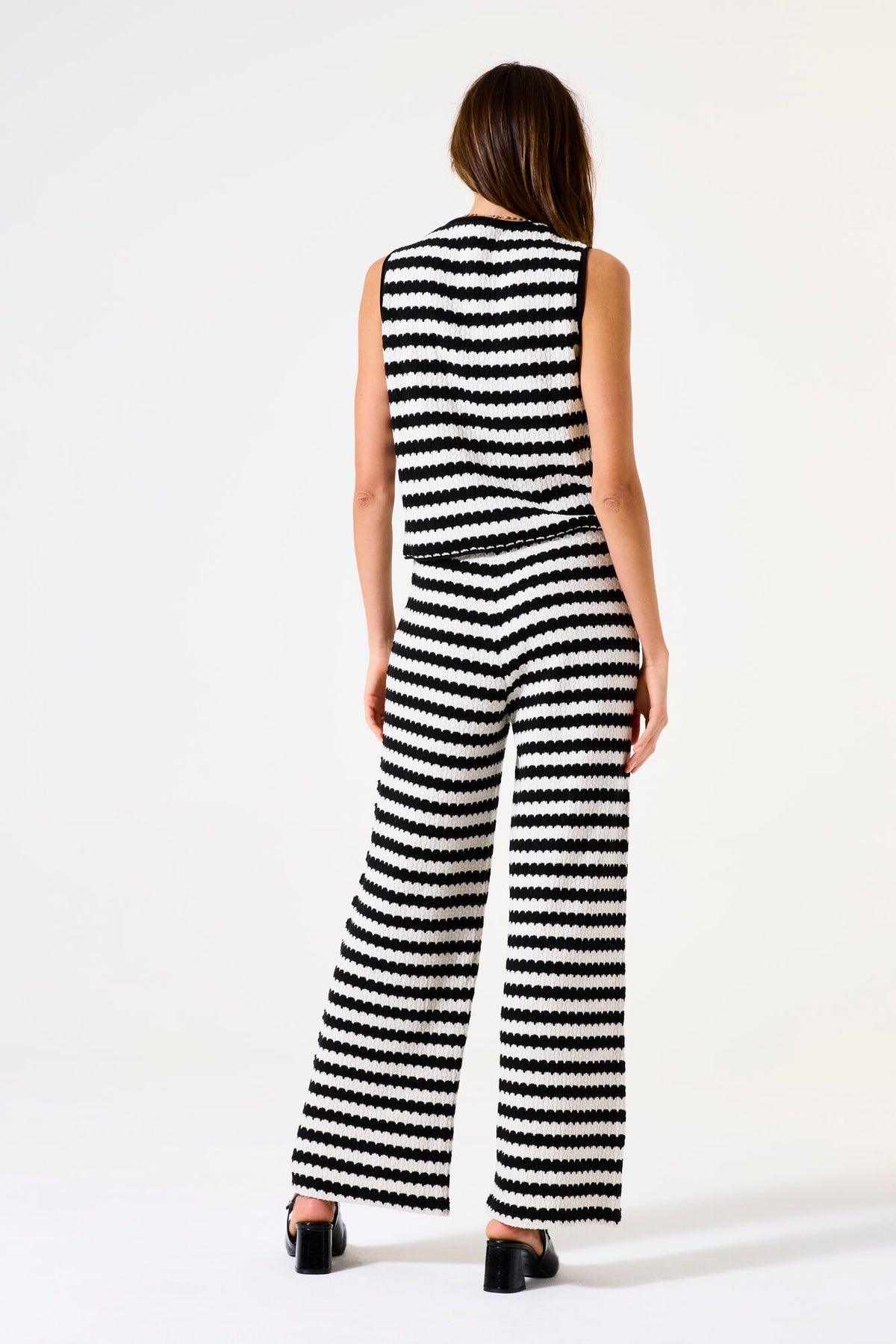 Garcia Black &amp; White Striped Knit Top