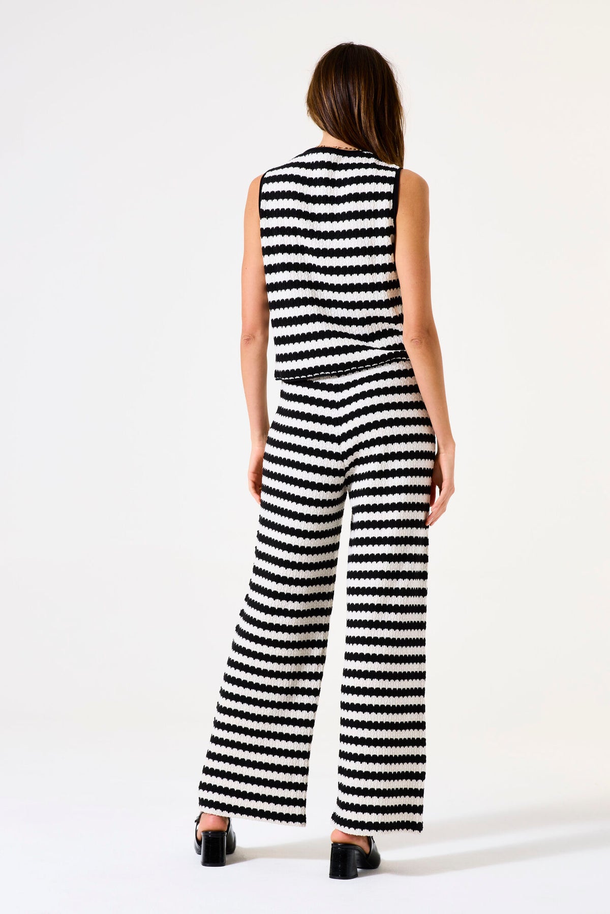 Garcia Black &amp; White Striped Knit Top