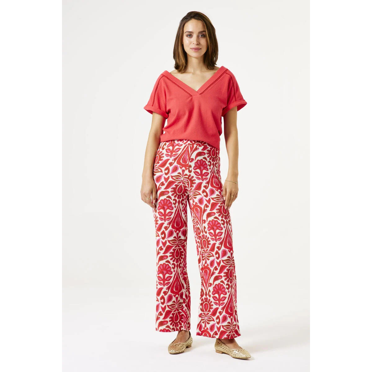 Garcia V-Neck Top - Ruby Red