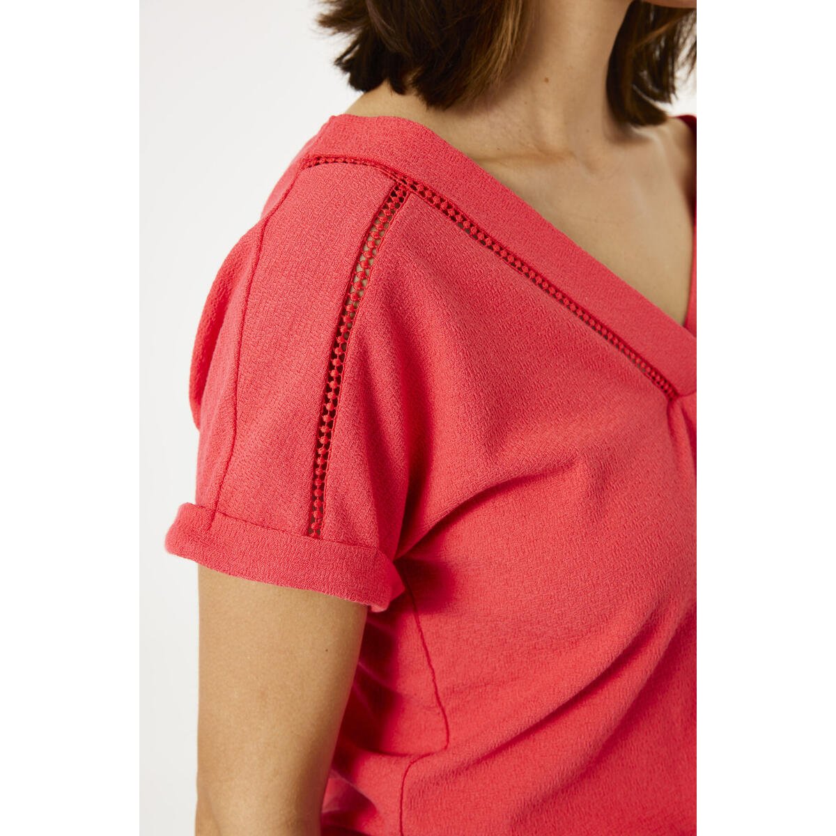Garcia V-Neck Top - Ruby Red