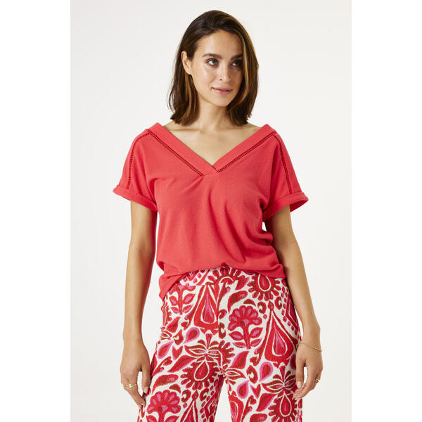 Garcia V-Neck Top - Ruby Red