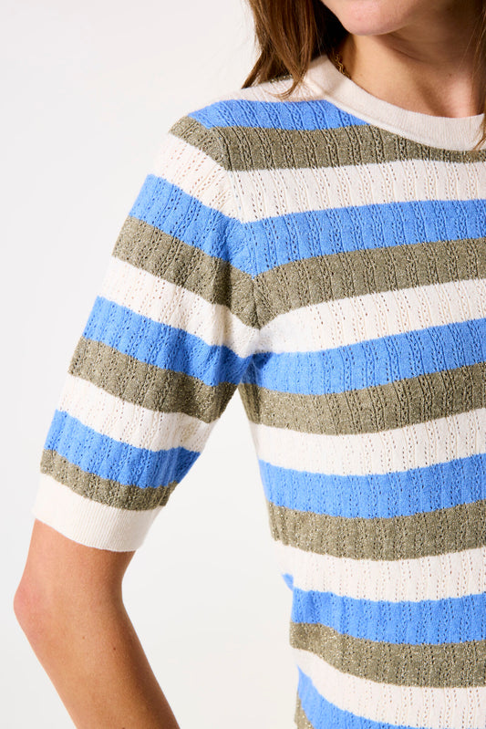Garcia Striped Knit Top - Blue/Whitecap