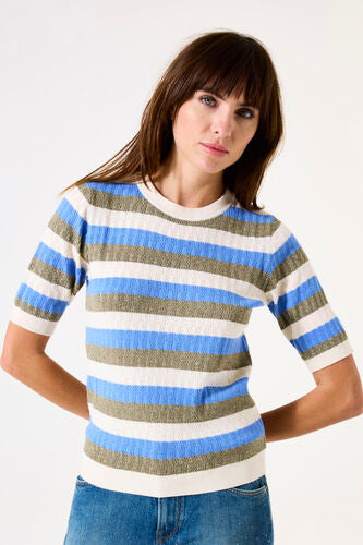 Garcia Striped Knit Top - Blue/Whitecap