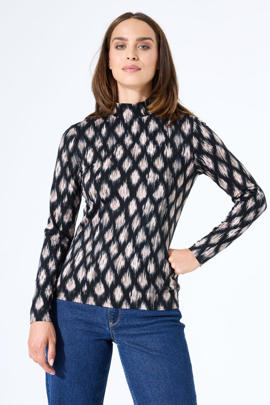 Garcia Long Sleeve Top - Black print